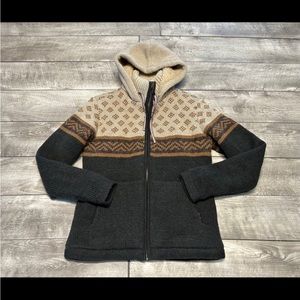 Sherpa Adventure Gear Lambswool Womens Primaloft Hooded Jacket Coat Size Medium